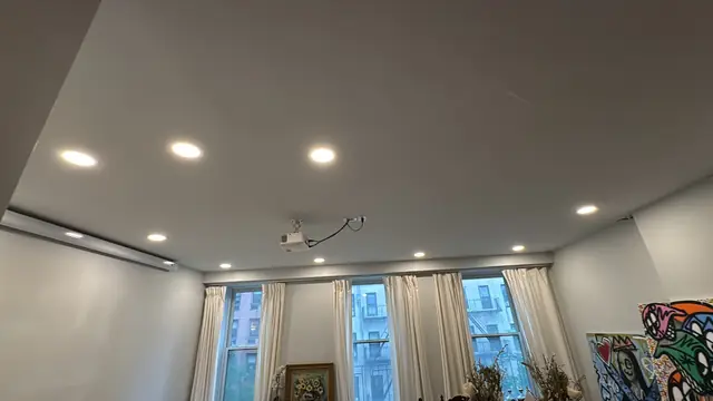 Recessed lighting in a living room
